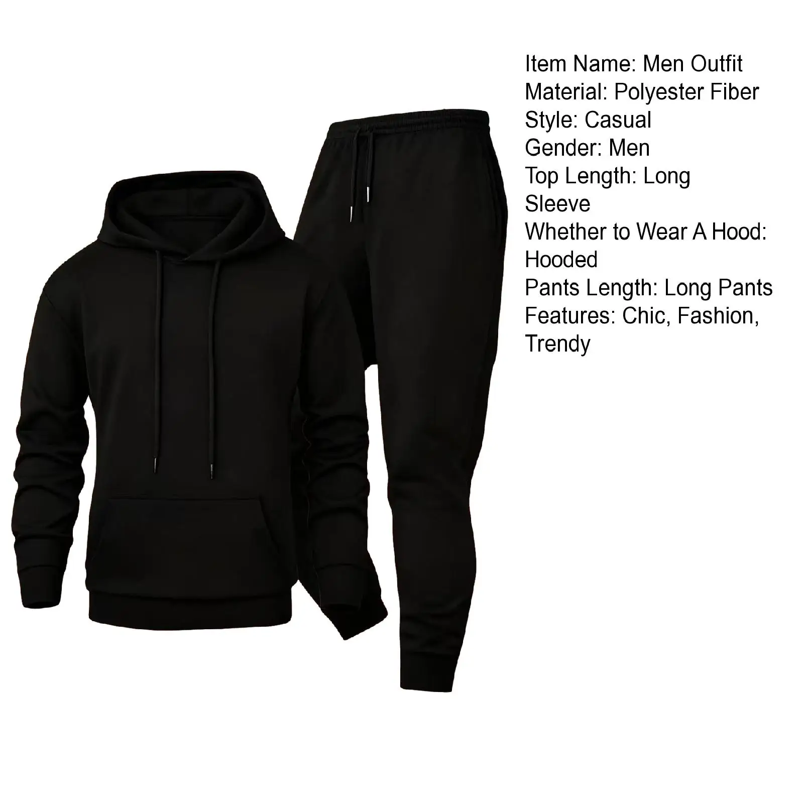 Pockets Jogging Suit Men\'s Mountain Print Casual Tracksuit Set with O-neck Sweatshirt Jogger Pants for Autumn Winter Men