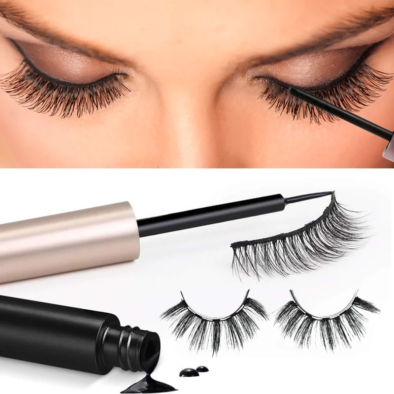 Magnet Eyelashes Magnetic Liquid Eyeliner Repeated Use Eyelashes Waterproof Liquid Eyeliner Easy To Stick Natural Eye Makeup Set