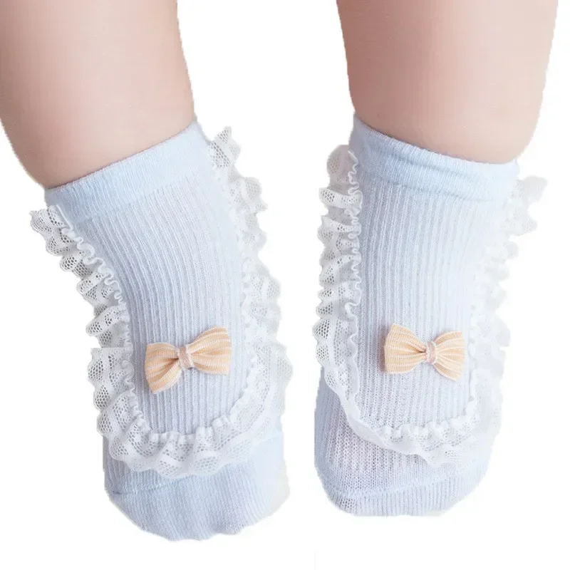 2Pairs Spring Summer Thin Cotton Newborn Infant Baby Girls Socks Toddler Children Cute Lace bow Short Stockings 0-3 Years Old