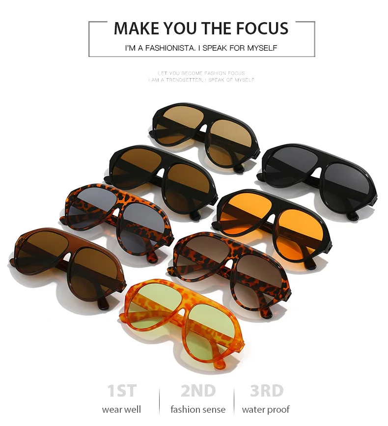Retro Große PC-Rahmen-Sonnenbrille für Damen, runde Piloten-Sonnenbrille in Schwarz mit Farbverlauf, coole Herren-Sonnenbrille, einteilige Designer-Sonnenbrille – Detail 15