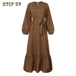 Long Sleeve Solid Abaya Hijab Dress for Muslim Women, Kaftan Robe, Caftan Marocain, Ramadan Sundress, New Fashion