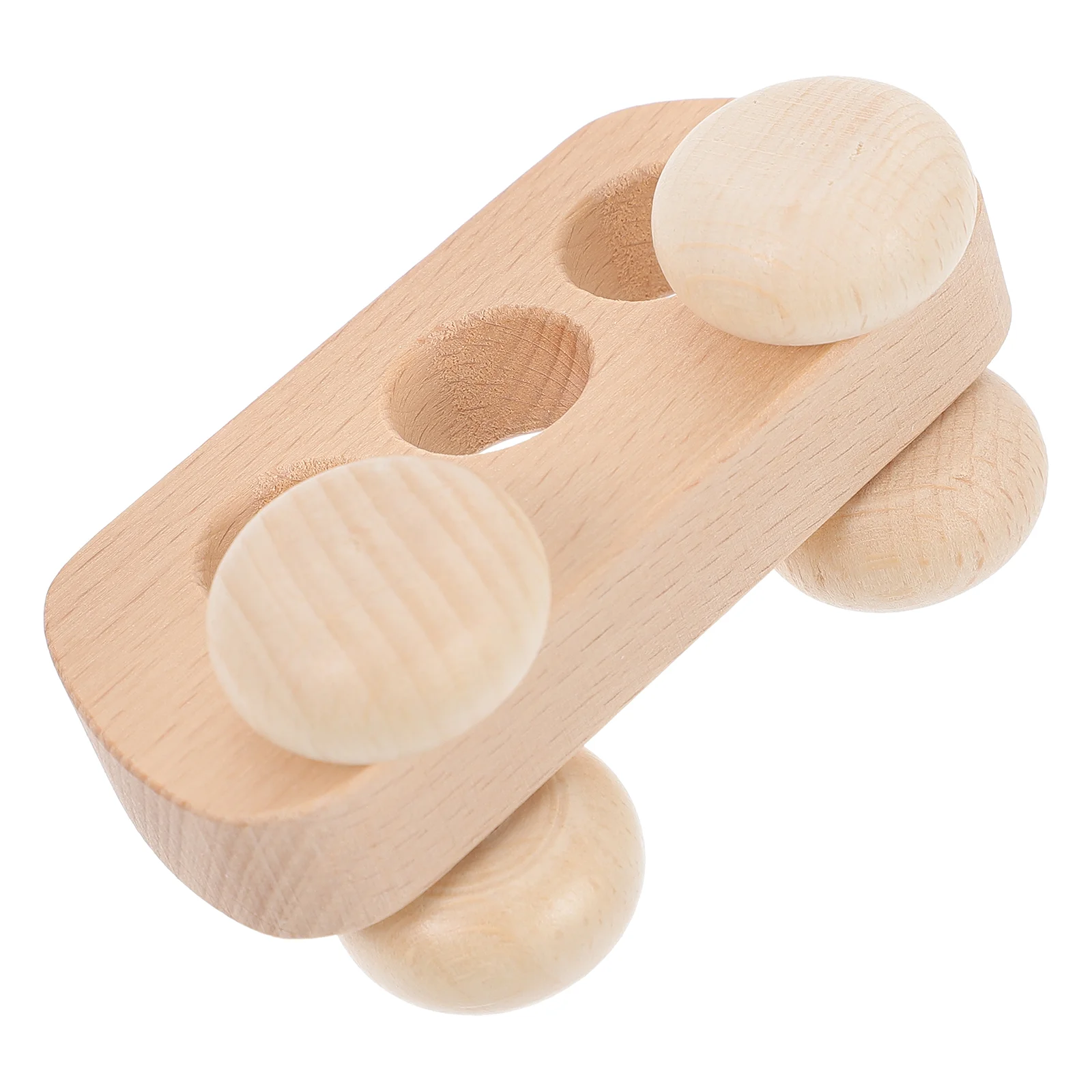 Infant Grasp Training Toy Beech Car Log Cart Stroller Inertia Model Wooden Grasping Vehicle Baby