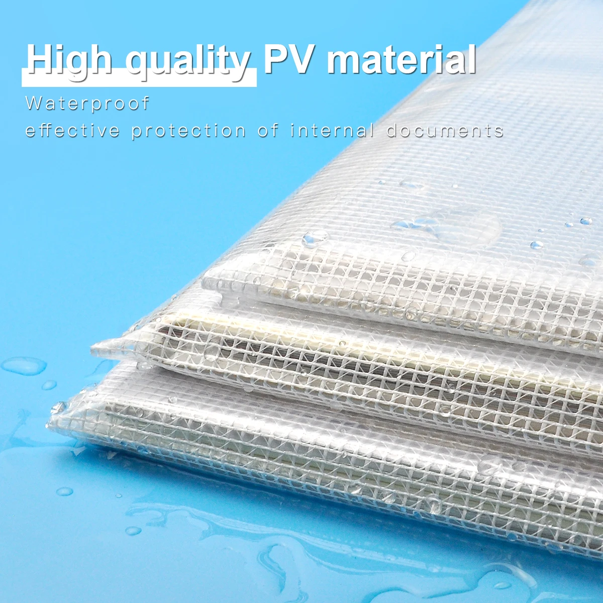 Sky blue transparent mesh bag, convenient and large capacity storage bag for exams, Korean style minimalist 5/10pcs