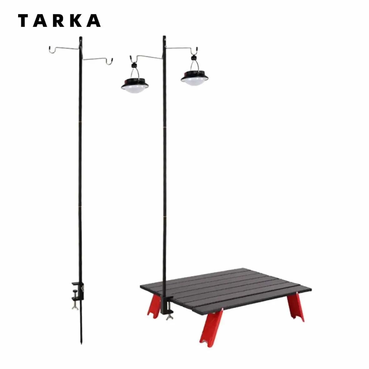 TARKA-Soporte de linterna de aterrizaje para acampada, perchas de luz de mesa turístico plegables portátiles, bastidores de aleación de aluminio,