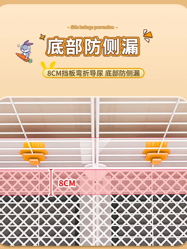 Little Rabbit Cage Small Animal Home for Guinea Pigs Hamsters Cats Dogs - Pet Playpen Exercise Pen with Door - Pink/Blue/White