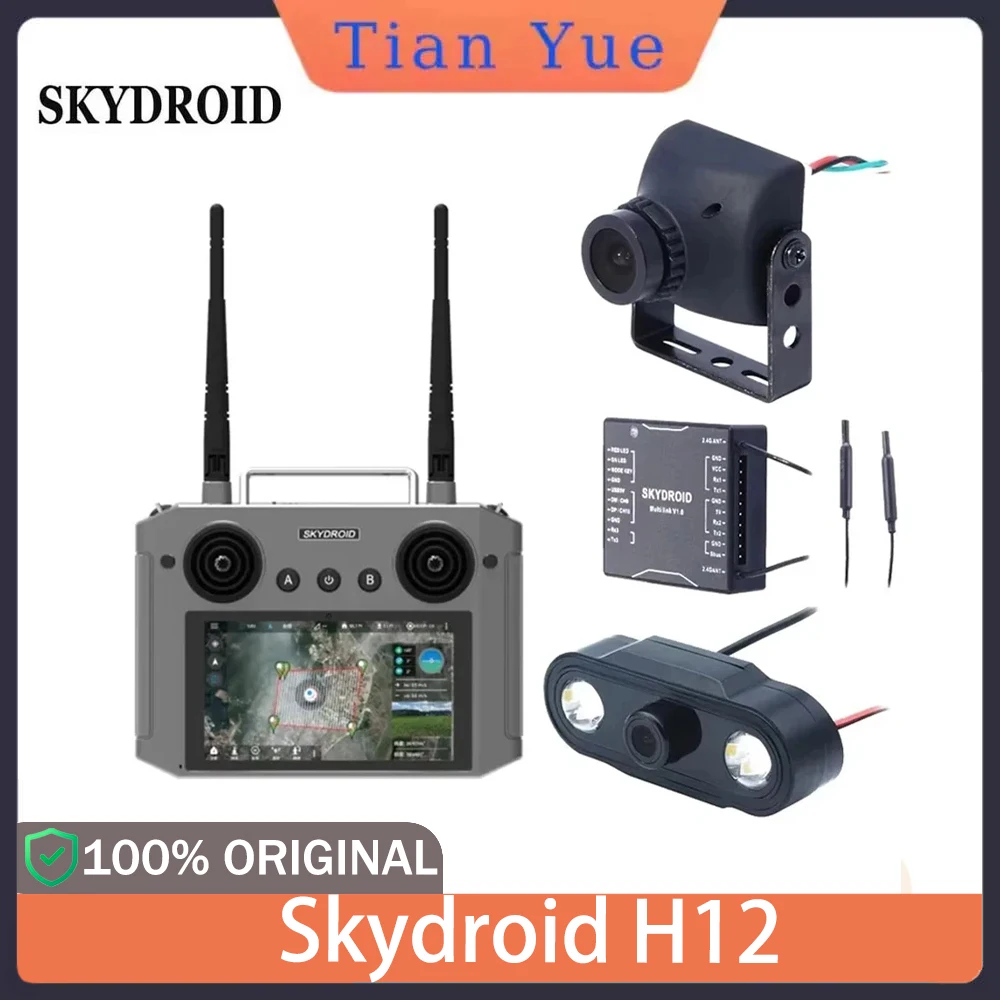 

Skydroid H12 12-канальный пульт дистанционного управления 30 км 1080P передача видео 6-20 часов выносливость для дрона сельскохозяйственная инспекция 2025 хит продаж