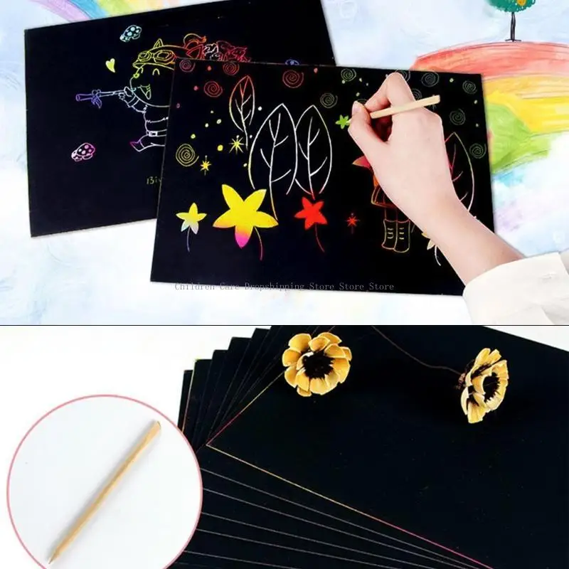 10 Sheets Painting Paper With Drawing Toy Gift