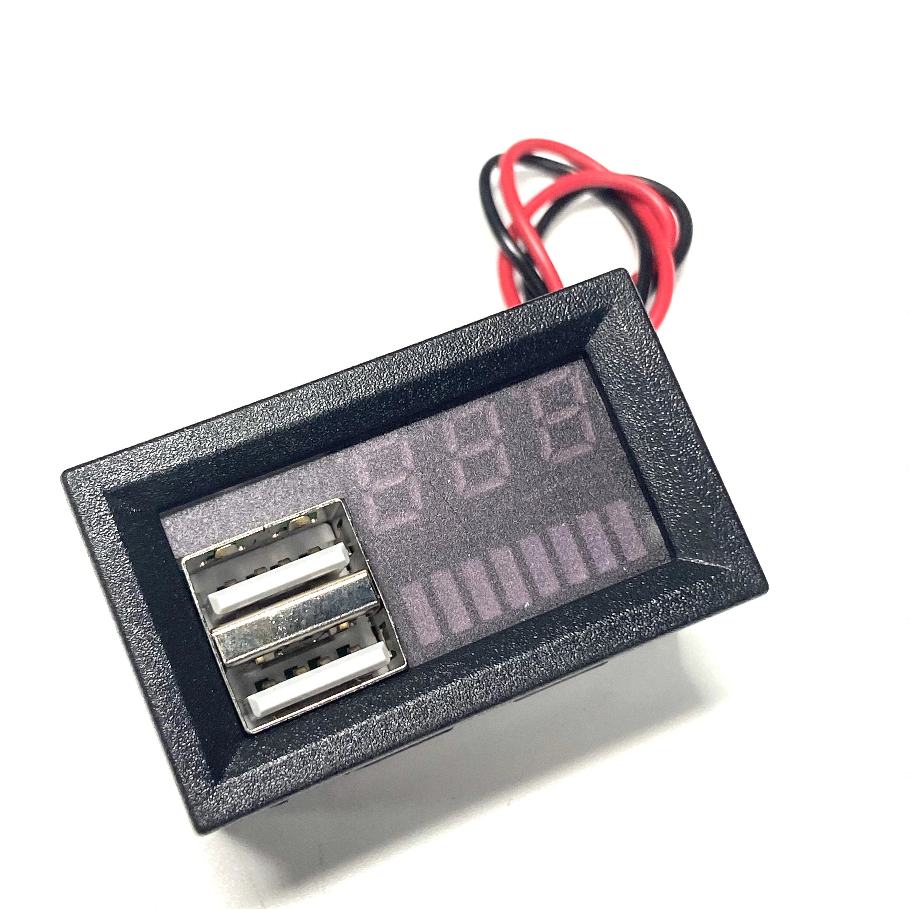 

12V Voltage Meter Capacity Indicator Dual USB 5V 2A Output LED Digital Display Voltmeter Tester USB Charger Tester