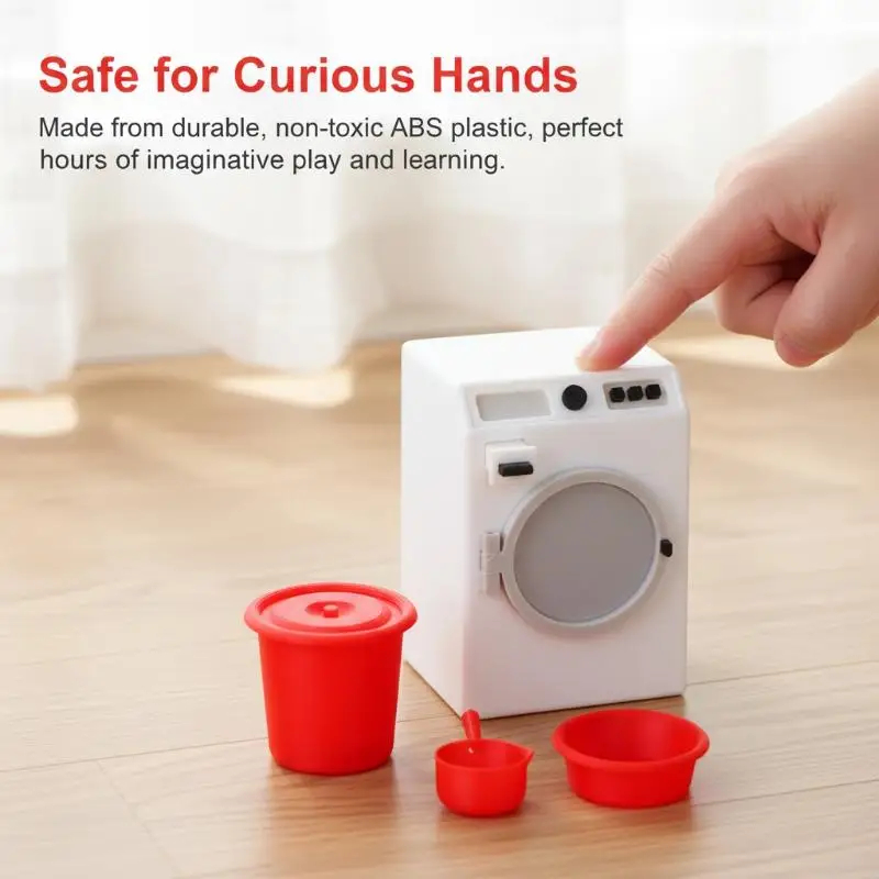 1/12 Dollhouse Mini Washing Machine Simulation Furniture Model Micro Decoration Photography Props Toy