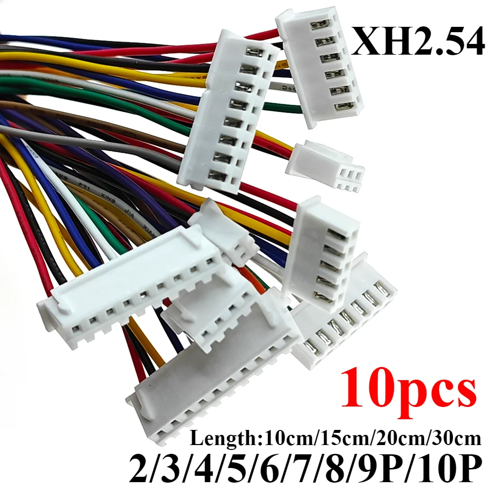 

10pcs XH2.54 Electronic Wire Single Head Tin Plated Connecting Wire 10cm/15cm/20cm/30CM XH 2.54mm Pitch Cable 2/3/4/5/6/7/8/10P