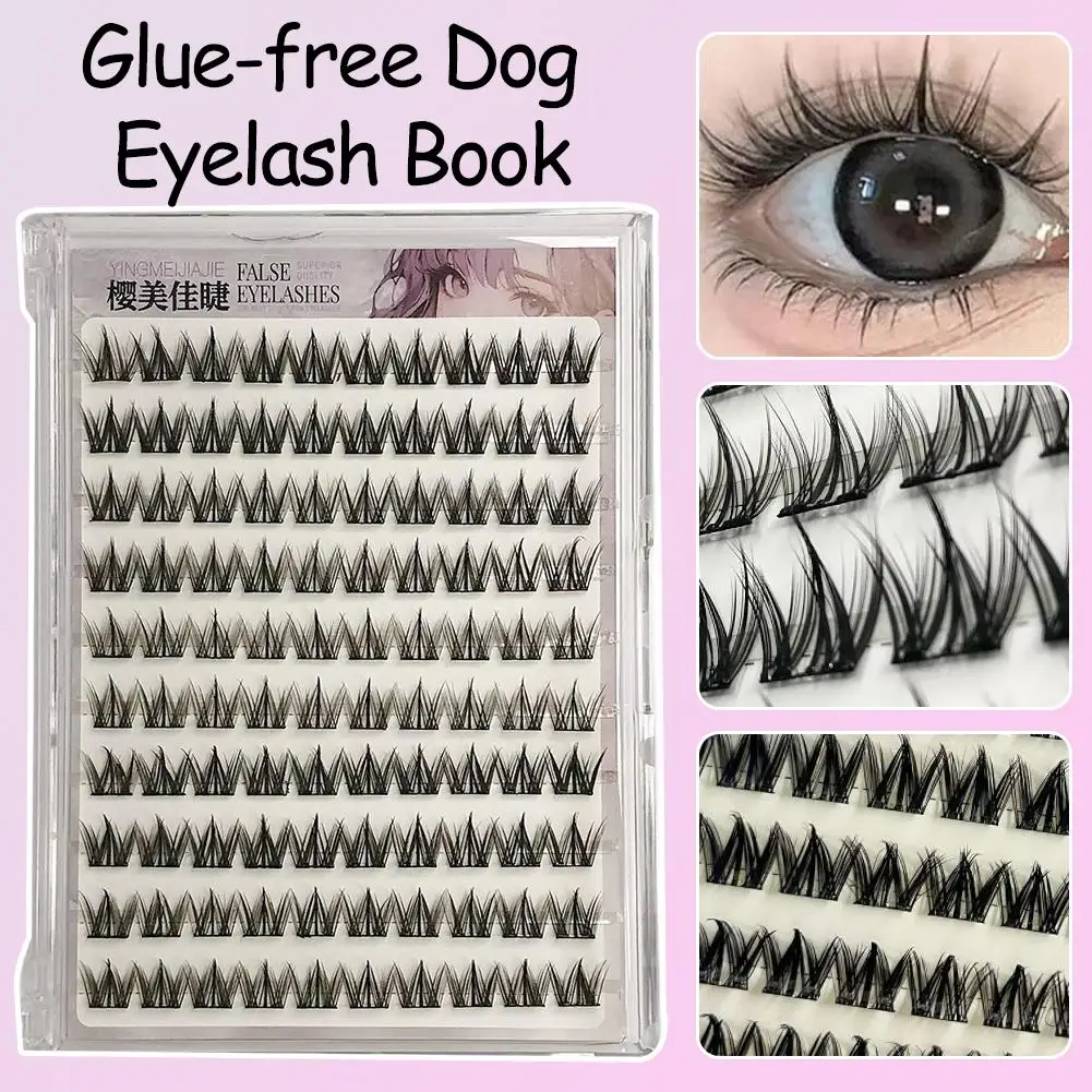 Klebefreie Hunde-Wimpernbücher: Natürliche, wasserfeste Comic-Wimpernverlängerungs-Cluster für den unteren Wimpernkranz – Augen-Make-up-Tool für falsche Wimpern