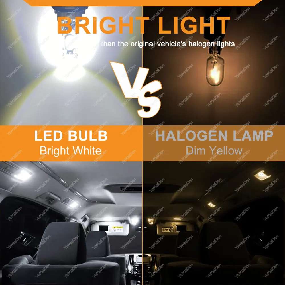 2/4/10/20 قطعة فلاش ستروب T10 W5W LED Bulb12V 2835-5SMD 6500K الأبيض سيارة الداخلية قبة خريطة الجذع لوحة ترخيص إسفين أضواء جانبية #4