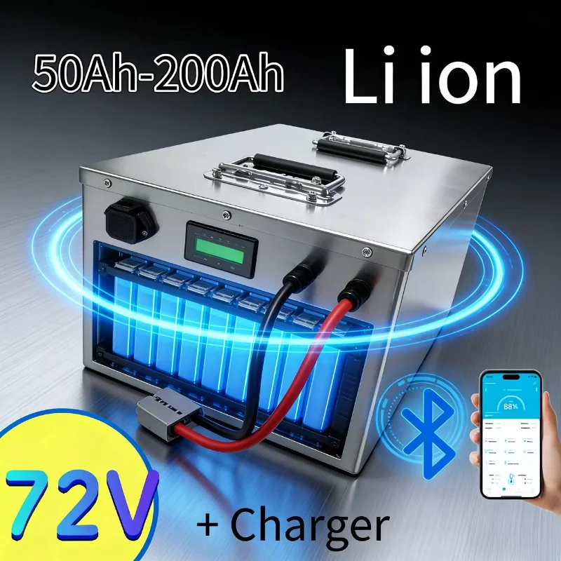 Batterie Lithium Li-ion 72V Titan (80-200Ah) | BMS Premium | Décharge Profonde  La Batterie Indestructible pour Scooter 7000W &