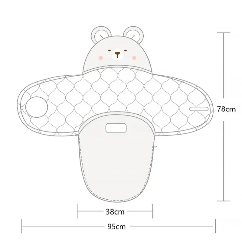 가을 겨울 유아 양털 두꺼운 캐시미어 수신 담요, 0-6m 신생아 침낭, 어린이 액세서리, 아기 배넷저고리