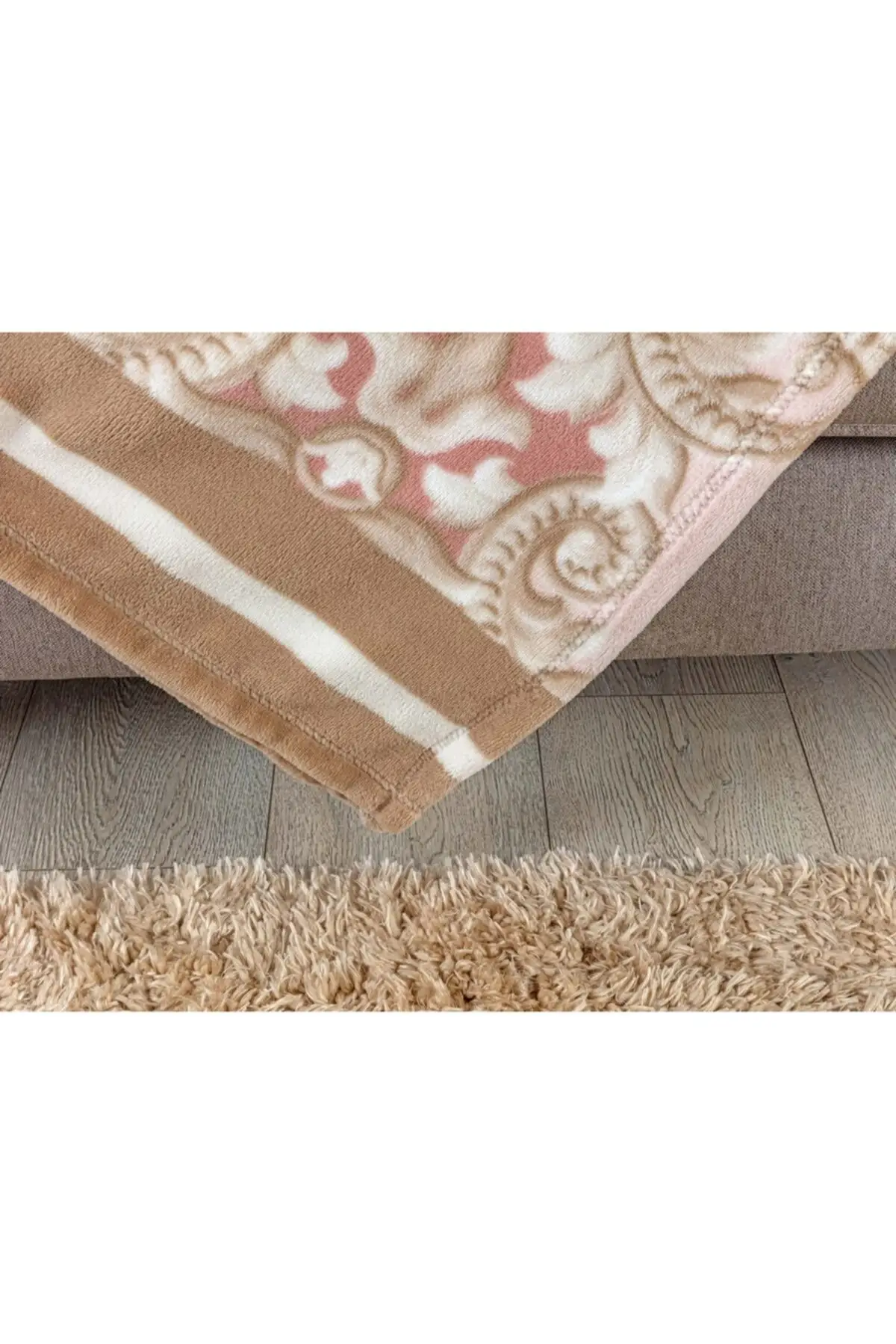 130 * 170 Luxury Cotton Powder Brown Color Blanket Printed Single Comfortable Qualitiy Soft Tv Blanket For Home Made In Turkey