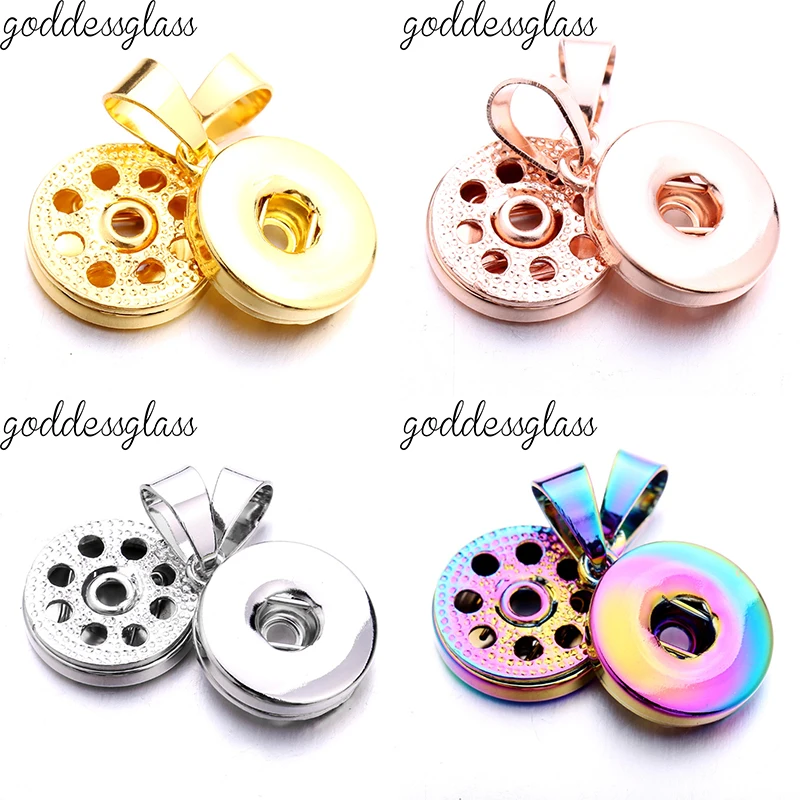 Boutons à pression en métal argenté/doré/noir/plaqué laser, pendentif de 18mm, adaptés aux boutons snan, bijoux PJ1005, offre spéciale