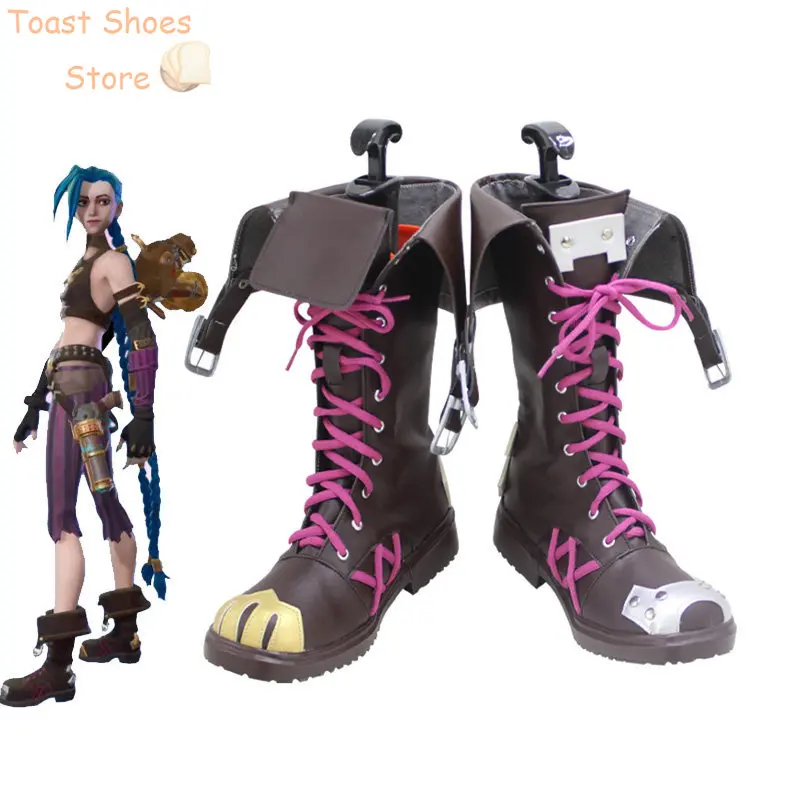 

Game LOL Arcane Jinx Cosplay Shoes PU Leather Shoes Halloween Carnival Boots Jinx Cosplay Props Costume Prop