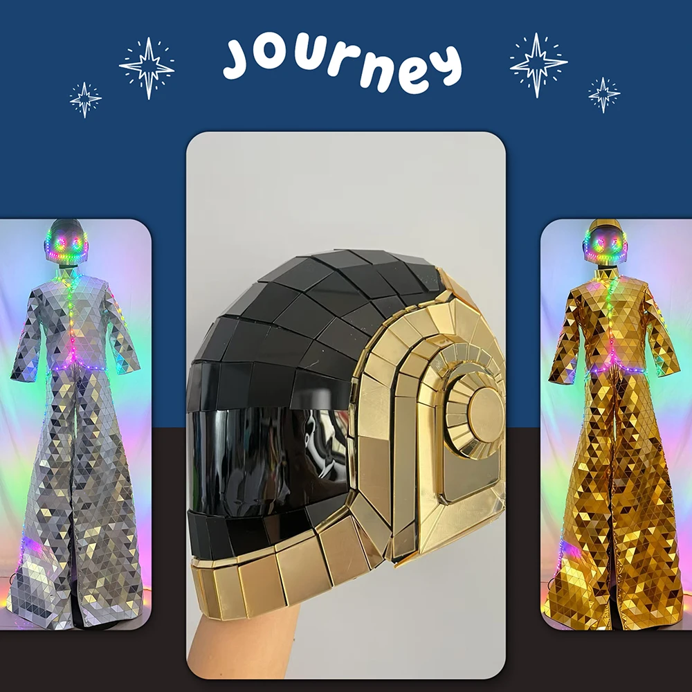 

Сценический костюм для выступлений на ходулях: блестящий комбинезон с зеркальными пайетками для карнавала и парадов