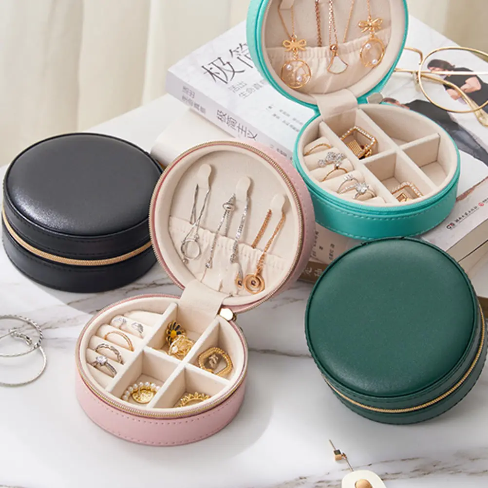 

PU Pu Jewelry Case Box Durable ganizer for Necklaces Pu Jewelry Storage Box Earrings Home Decor Tidy Desktop