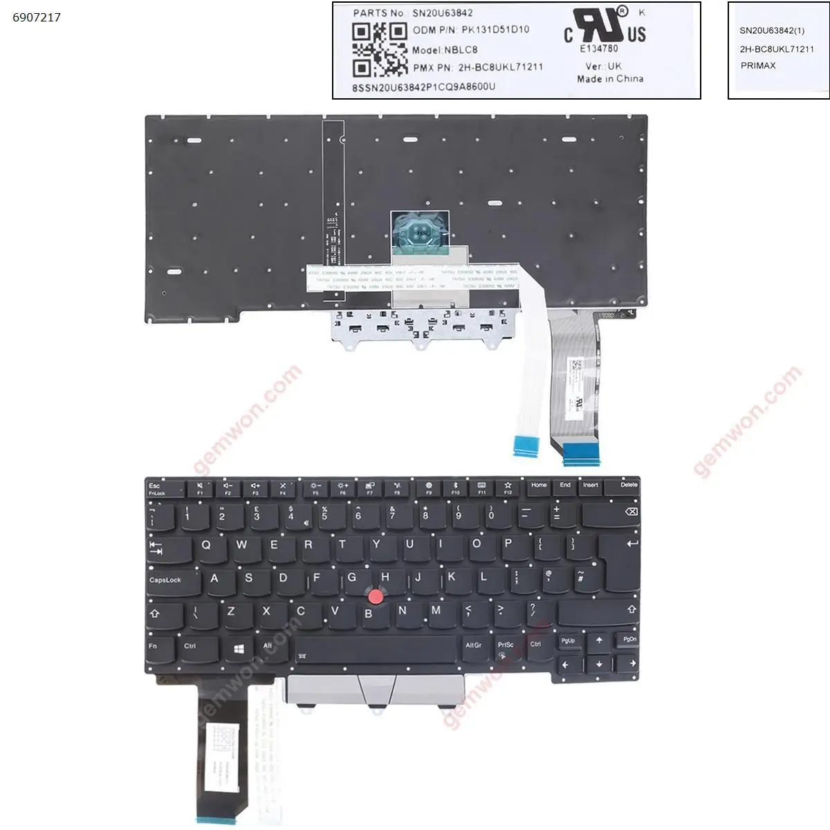 

Клавиатура для ноутбука Lenovo Thinkpad E14 Gen 1 2020, тип 20RA 20RB с подсветкой и точечной ручкой