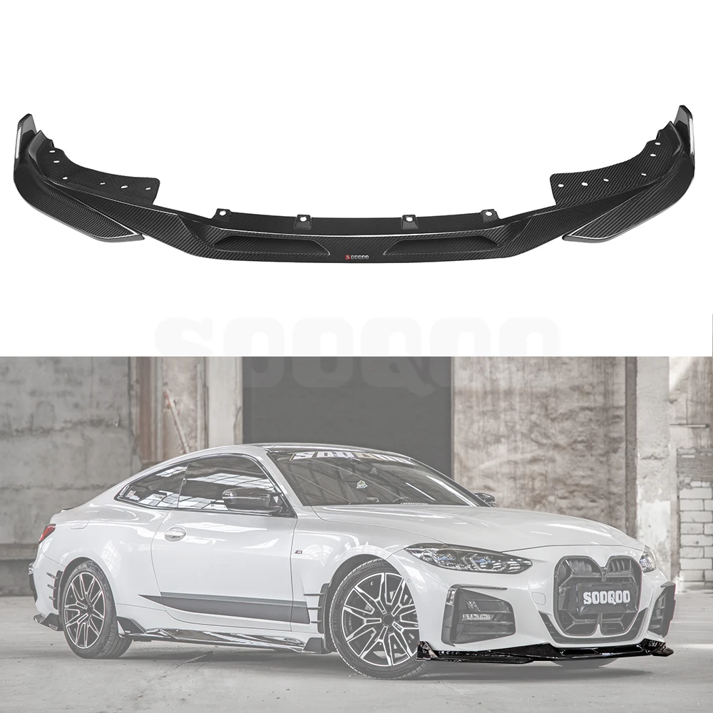 

SOOQOO Prepreg Carbon Fiber Front Bumper Lip Splitter for BMW 4 Series G22 G23 2021+