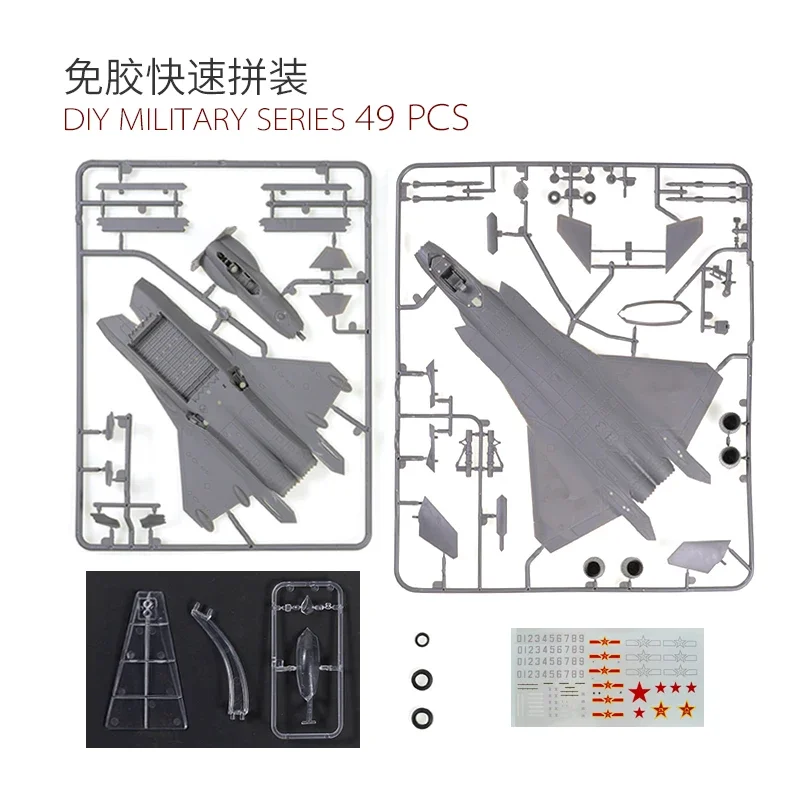 1/72 China PLA J-20 Vijfde Generatie Stealth Fighter Lijm Gratis Quick Spell Model Grand Parade Vliegtuig Model Speelgoed