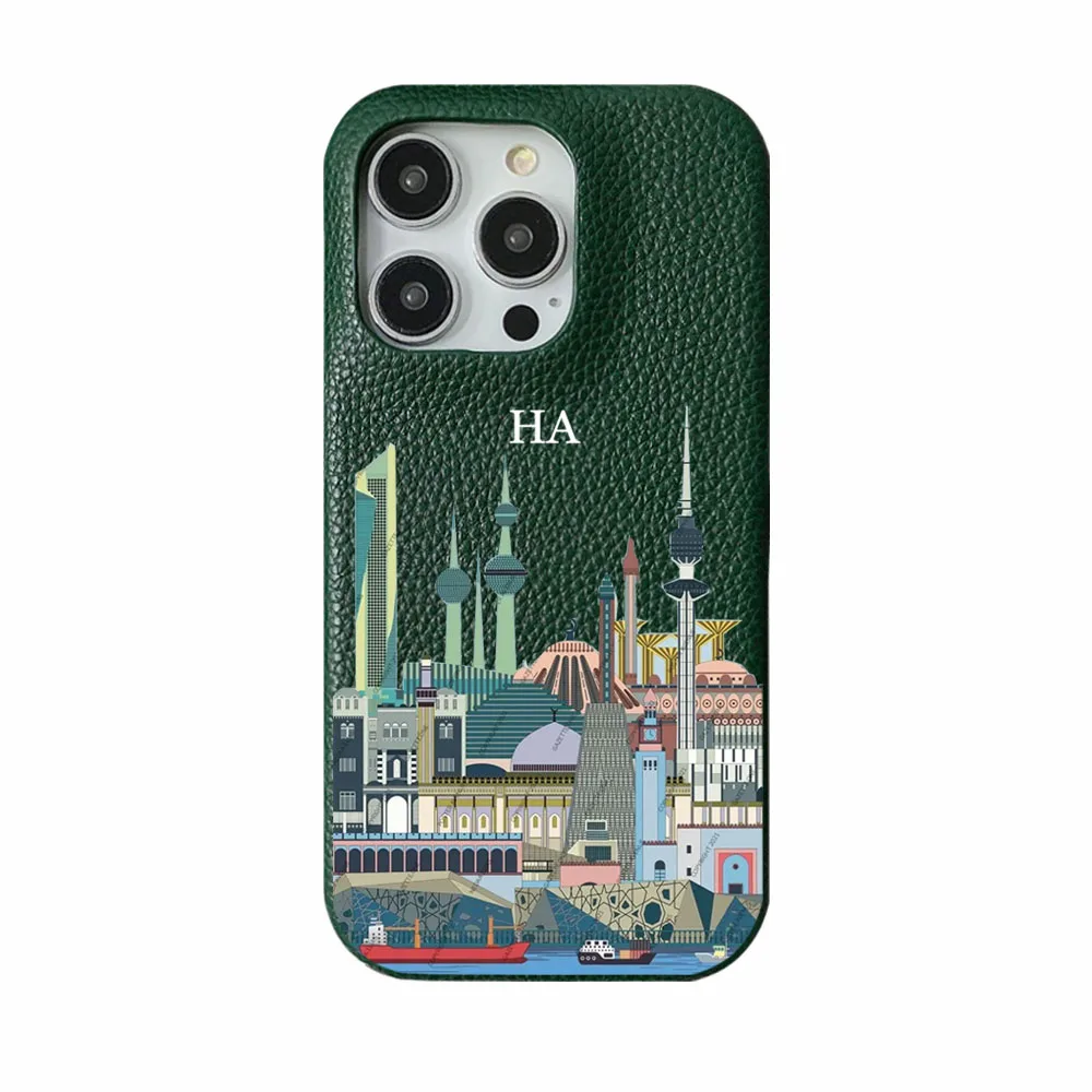 Personalizowane skórzane etui z inicjałami na iPhone 17 18 14 13 15 Pro Xs Max 12 Mini 11 XR 16 Plus Luksusowe pokrowce — zdjęcie produktu 3