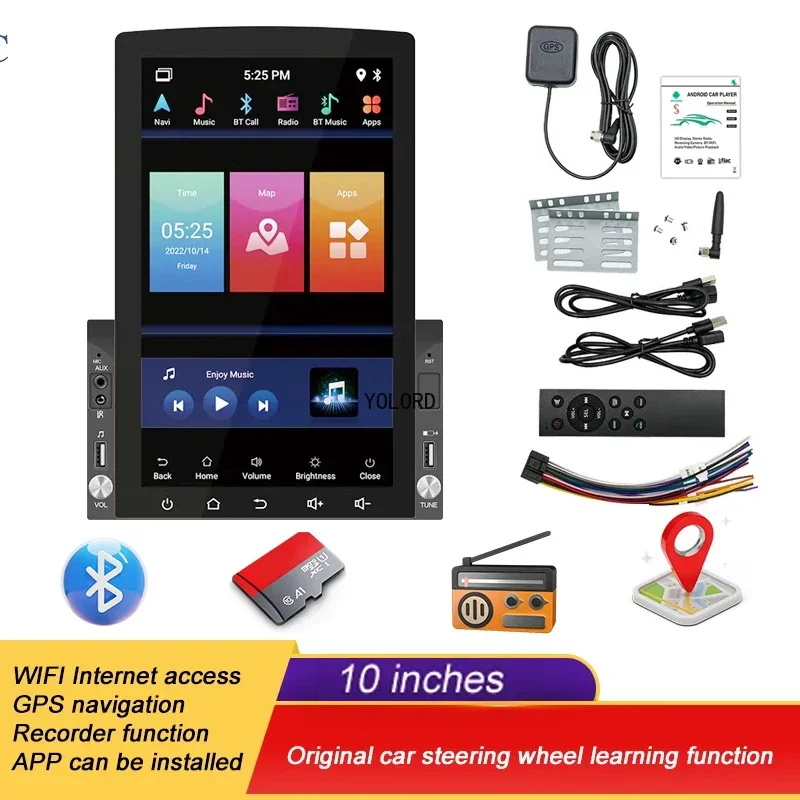 2 DIN 10 Inch Car Radio Universal Car Brand New Multimedia Player Touch Screen GPS WiFi Android Navigation Recorder Carplay