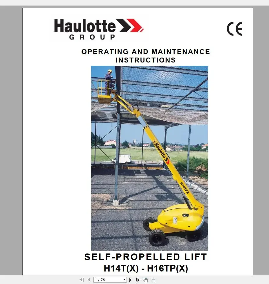 

For Haulotte Work Platforms And Telehandlers Service, Maintenance & Operators Manual, Training & Spare Parts Manual 16.2GB