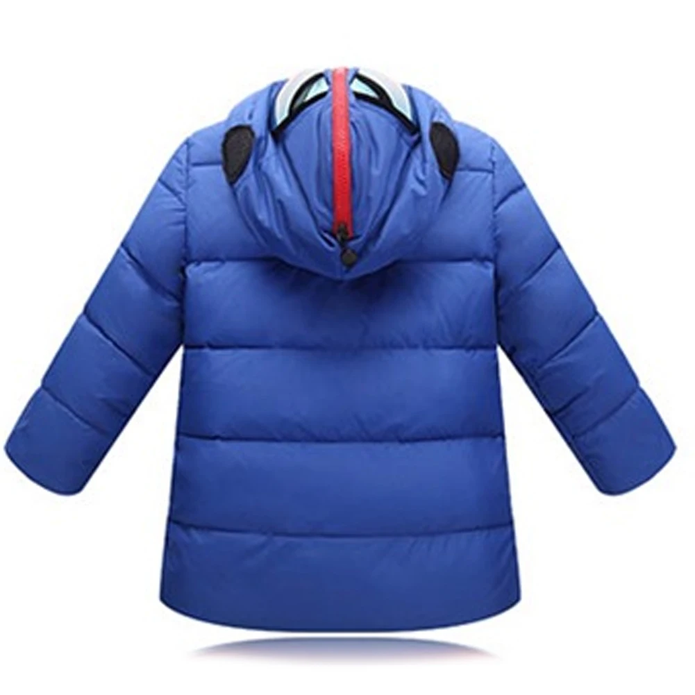 LPATTERN Children\'s Down Cotton Jacket with Hoodie Glasses Windproof Winter Coat Boys Thick Warm Quilted Cotton Parka Outerwear