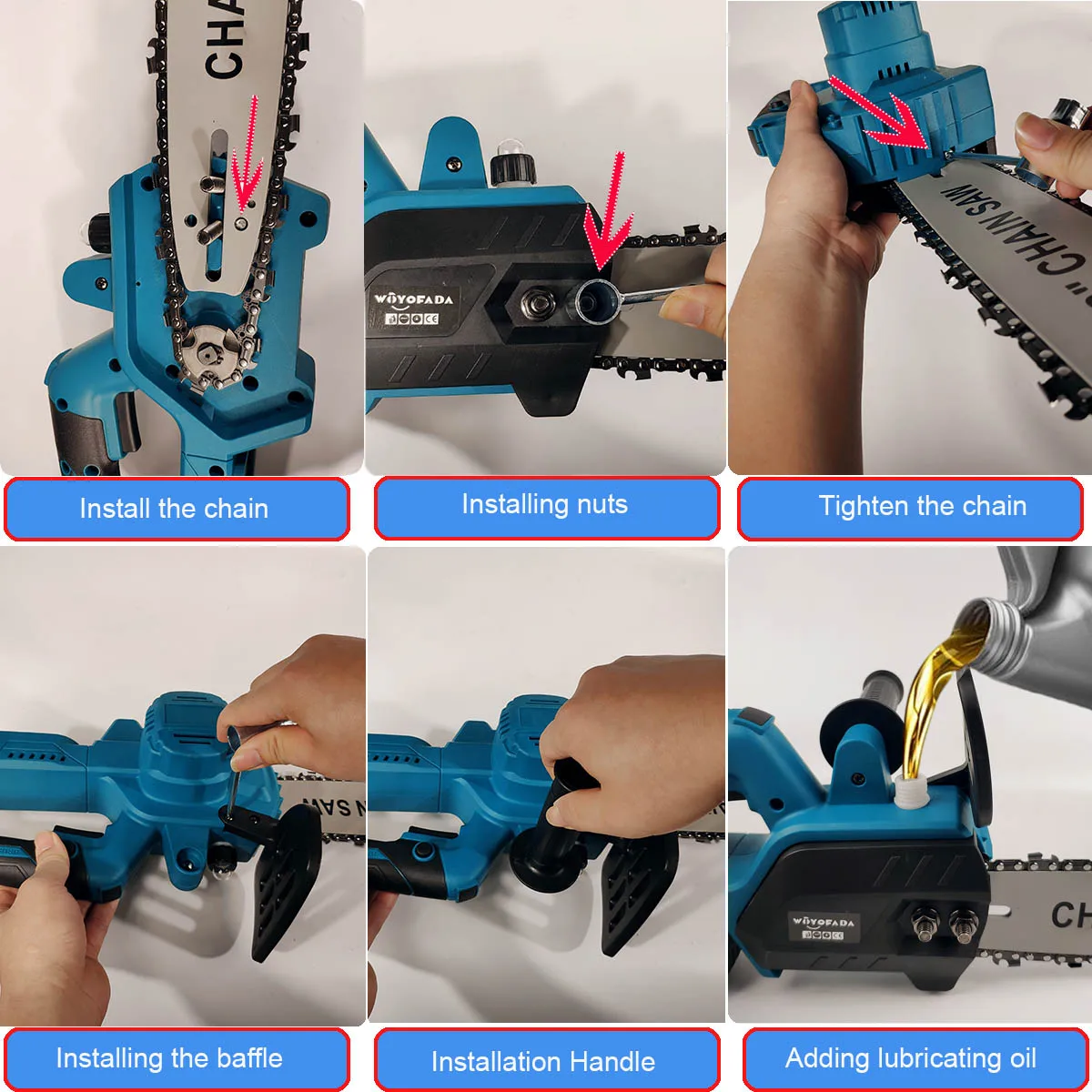 12 Inch Brushless Electric Chainsaw Cordless Lubricating Oil Chain saw For Makita battery Wood Cutter Woodwork Garden Tools