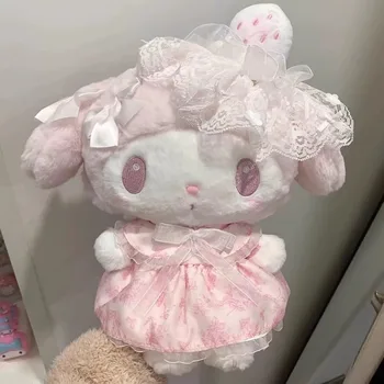 귀여운 스위트 화이트 딸기 마이 멜로디 봉제 인형 장난감, 애니메이션 산리오 소녀 하트 만화 베개 장식, 생일 선물, 25cm