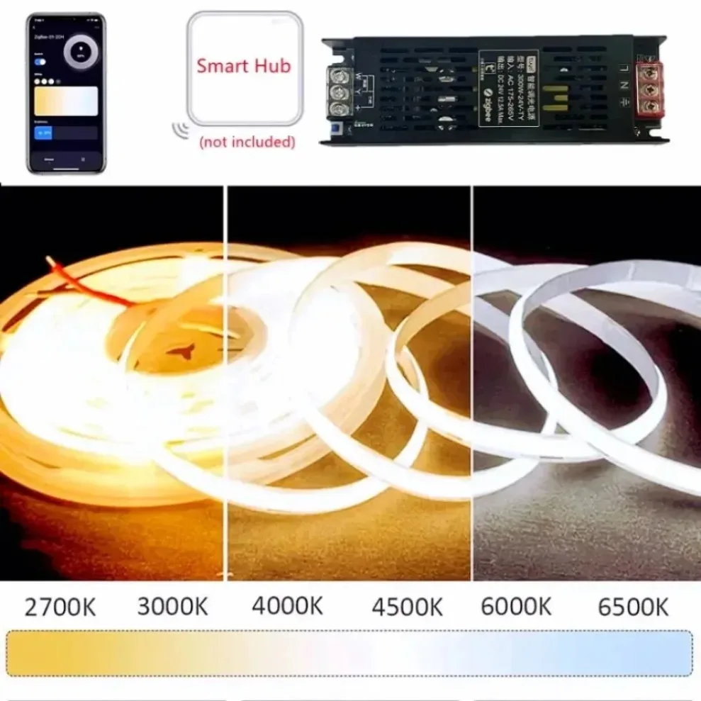 DC24V Tuya Zigbee LED Power Transformer Smart Dimming CCT Adjust APP Control Compatible With Alexa Google for LED Strip Light view 3