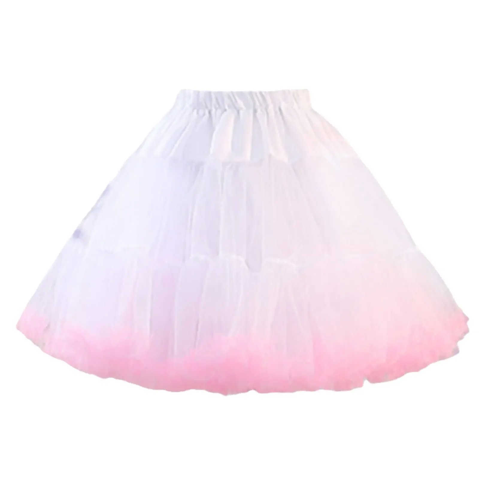 

Women's Crinoline Petticoat Short Tutu Skirt Multiple Layers Ball Gown Half Slips for Bridal Dress Underskirt Pink