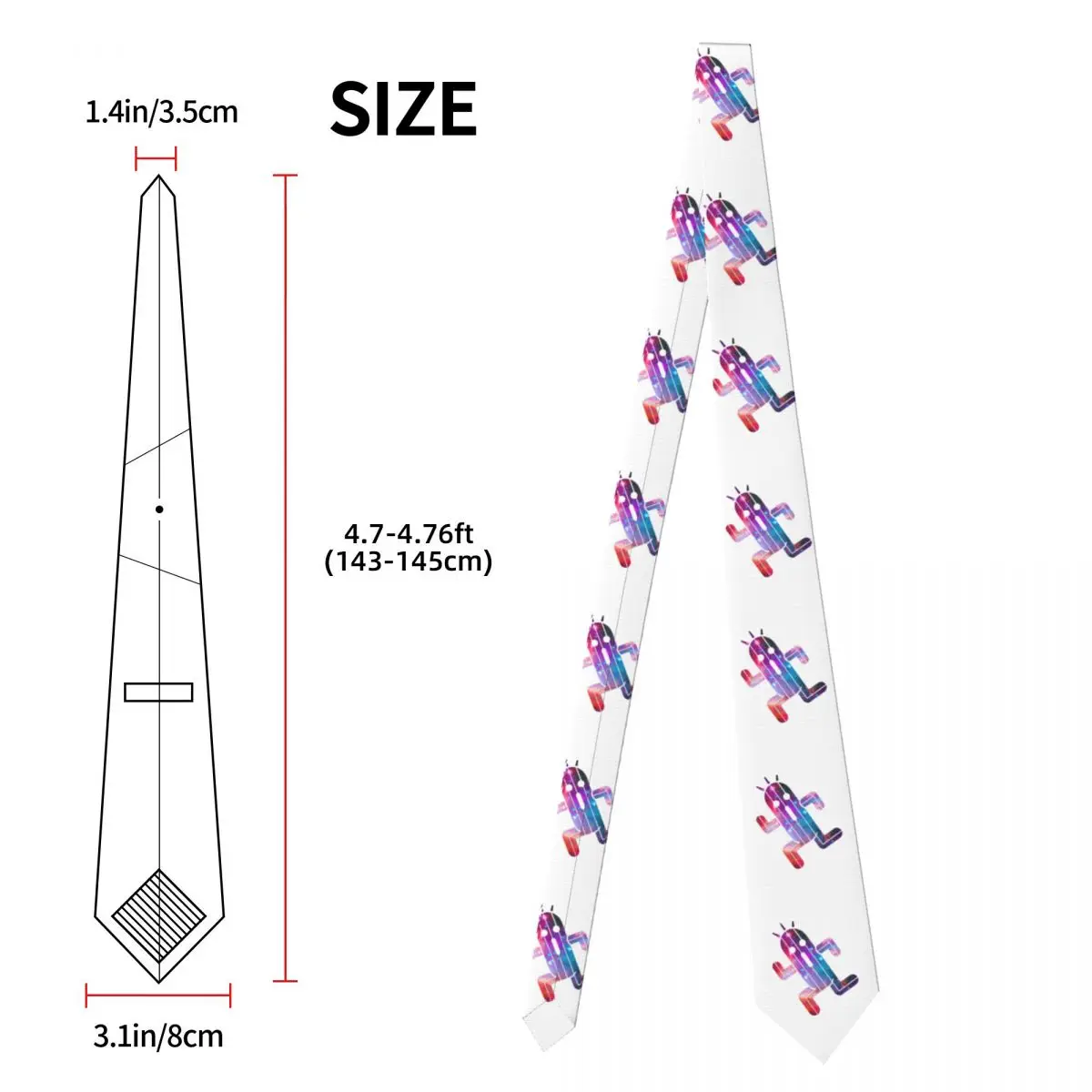 Cravatta Final Fantasy Cactuar Galaxy da uomo Cravatte sottili in poliestere di seta Cravatta da lavoro per feste Gravatas casual