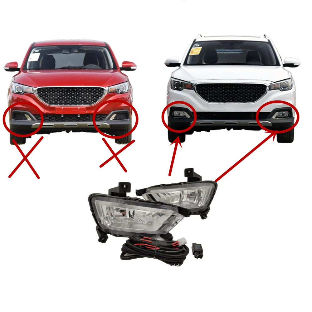 

1 FULL SET 2017-2019 Front Fog Lamp for Mg ZS Fog Warning Reflector Stop Lamp Brake Light for MG L R and Wire Relay