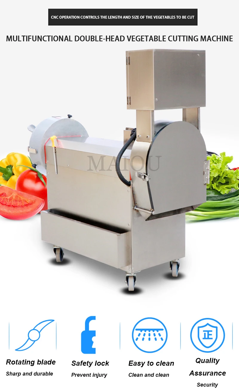 Commercial Electric Vegetable Cutter Machine kitchen Stainless Steel Rotate Slicer Potato Fries Cutting Machine