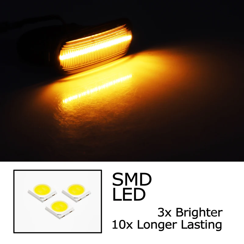 Luz LED de posición lateral para guardabarros delantero iJDM, color amarillo ámbar, para Audi A3 S3 8P A4 S4 RS4 B6 B7 B8 A6 S6 RS6 C5 C7, luz de