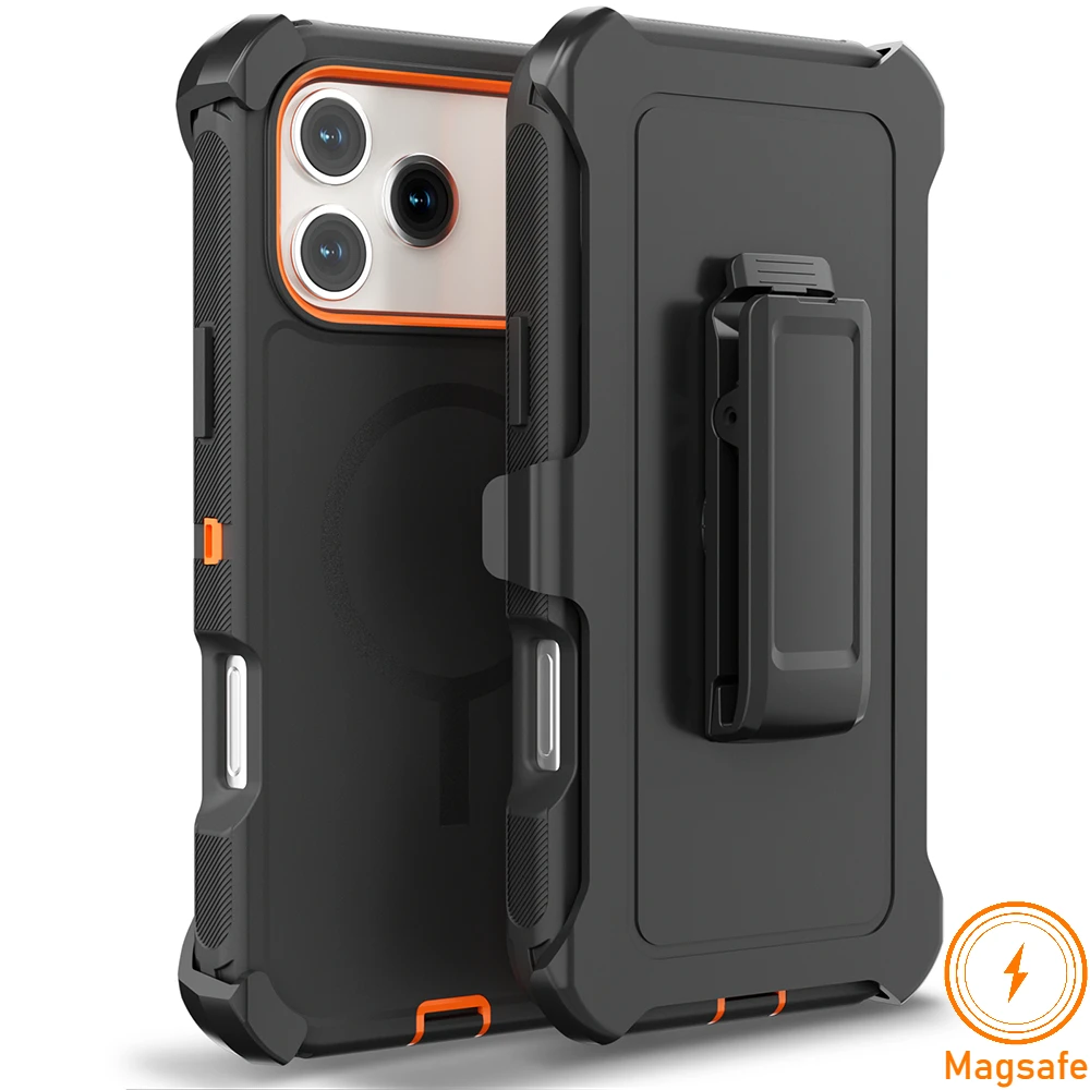 Armor OTT Defender Box Magnetische Telefoon Case Voor IPhone 17 Pro Max Air 16 15 14 13 12 Voor Magsafe Robuust Schokbestendig Met Clip Cover