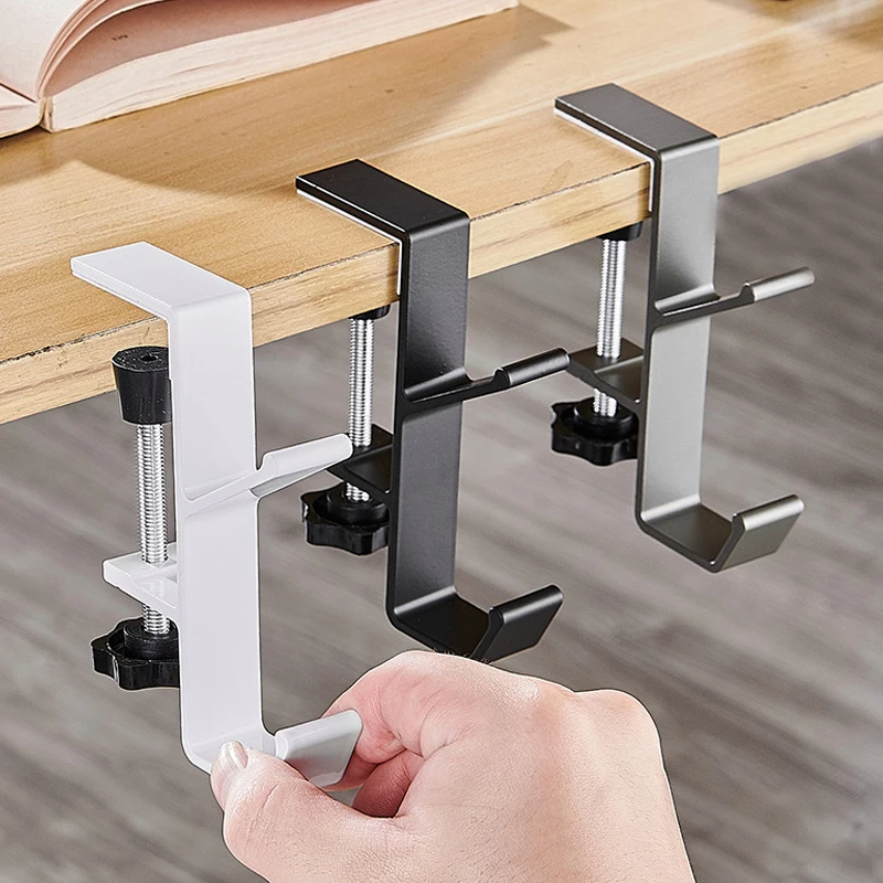 1PC Adjustable Desk Edge Hook Gaming Headset Desk Hanger Backpack Storage Hanging Hook Holder Punch-free Home Office Organizer