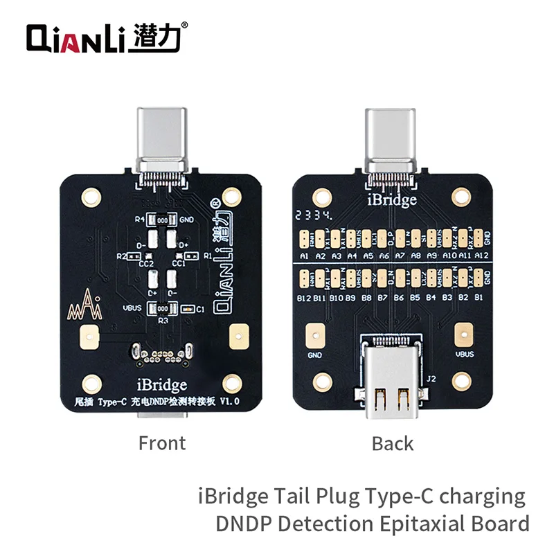 QIANLI iBridge Tail Plug Type-C Lightning Fast Charging DNDP Detection Adapter Board Fault Analysis Data Capture Testing Tool