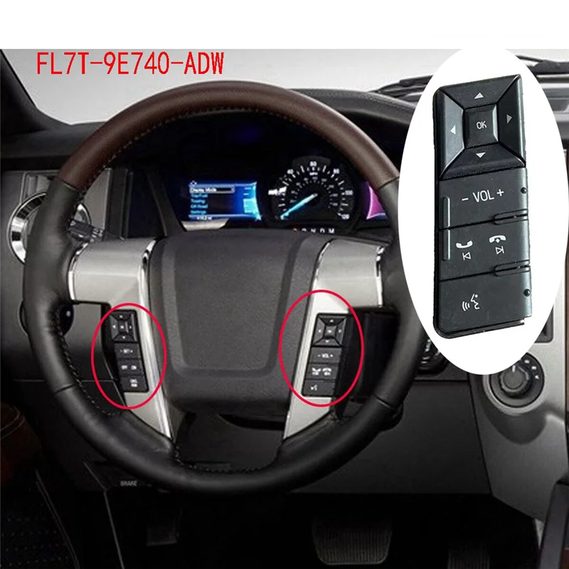 

A72Q-For Ford Expedition 2015-2017 Media VOL Control Switch FL7T-9E740-ADW Steering Wheel Control Switch