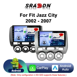 For Honda Fit Jazz City 2002-2007 Car Radio Android Automotive Multimedia Player GPS Navigation Carplay Touch Screen Auto Stereo
