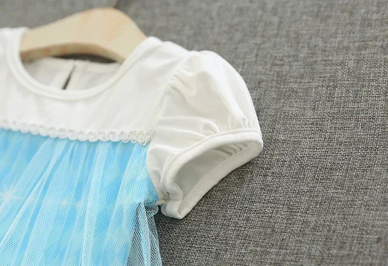 Neues Sommer-Mädchenkleid mit Kurzen Puffärmeln, Kinder-Geburtstagskleid, Halloween-Aufführungskostüm, Tüll-Partykleid H3307 – Detail 19