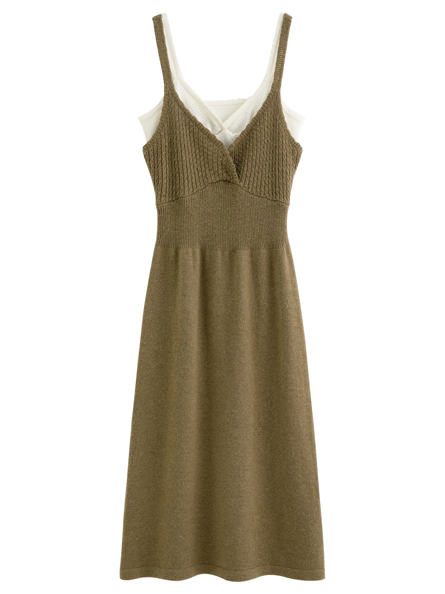 FSLE-Conjunto de vestido sin mangas para mujer, traje de dos piezas de punto para otoño e invierno, ropa de descanso de ajuste relajado, chaleco de moda, vestido de tiras, 2025