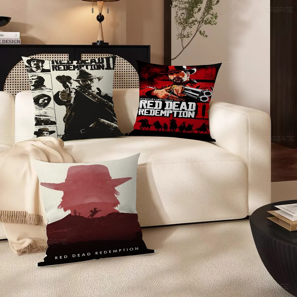 Classic Movie R-Red D-Dead R-Redemption Pillow Gift Home Office Decoration Bedroom Sofa Car Cushion Cover Case 45x45