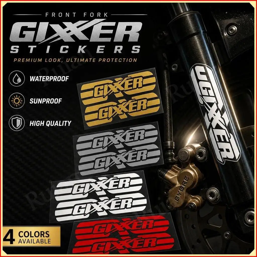 Gixxer Front Fork Vinyl Stickers, Waterproof UV Resistant Decals for Motorcycle Shock Absorber