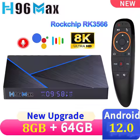 H96 MAX V56 Android 12 TV Box 1000M LAN 2.4G&amp;5G Dual Wifi Media Player RK3566 Quad-Core 8G 64G 4G 32G BT 4K 8K Smart TVBox