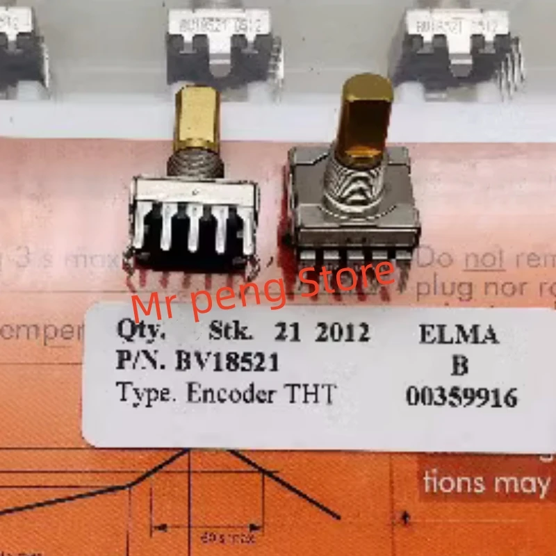 1pcs for Encoder 5 Pin 16 gear PCB rotary switch BV18521 with press switch 12MM shaft