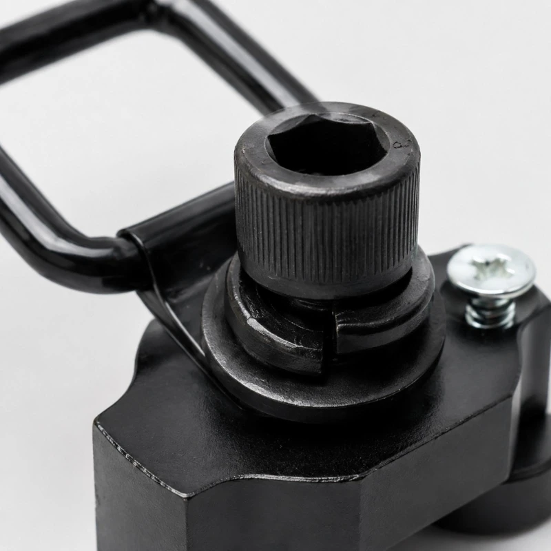 D5BE Black Aluminum Tie-Down Fitting D-Shaped Rotating for UTV Load-Area Track Mount
